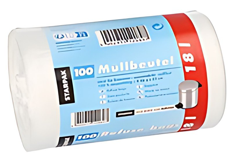 STARPAK Sac poubelle HDPE, 18 litres, blanc