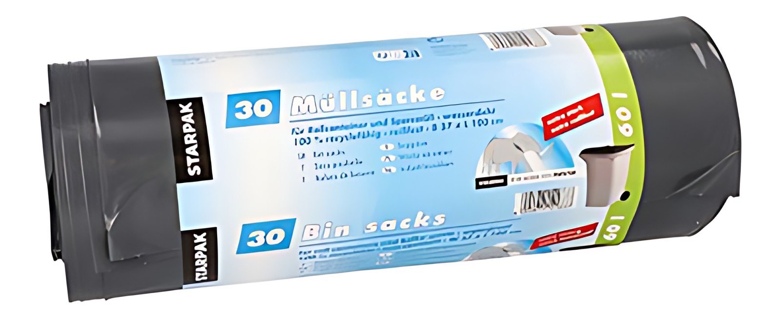 STARPAK Sac poubelle LDPE, 120 litres, noir