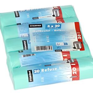 STARPAK Sac poubelle HDPE, 20 litres, vert menthe