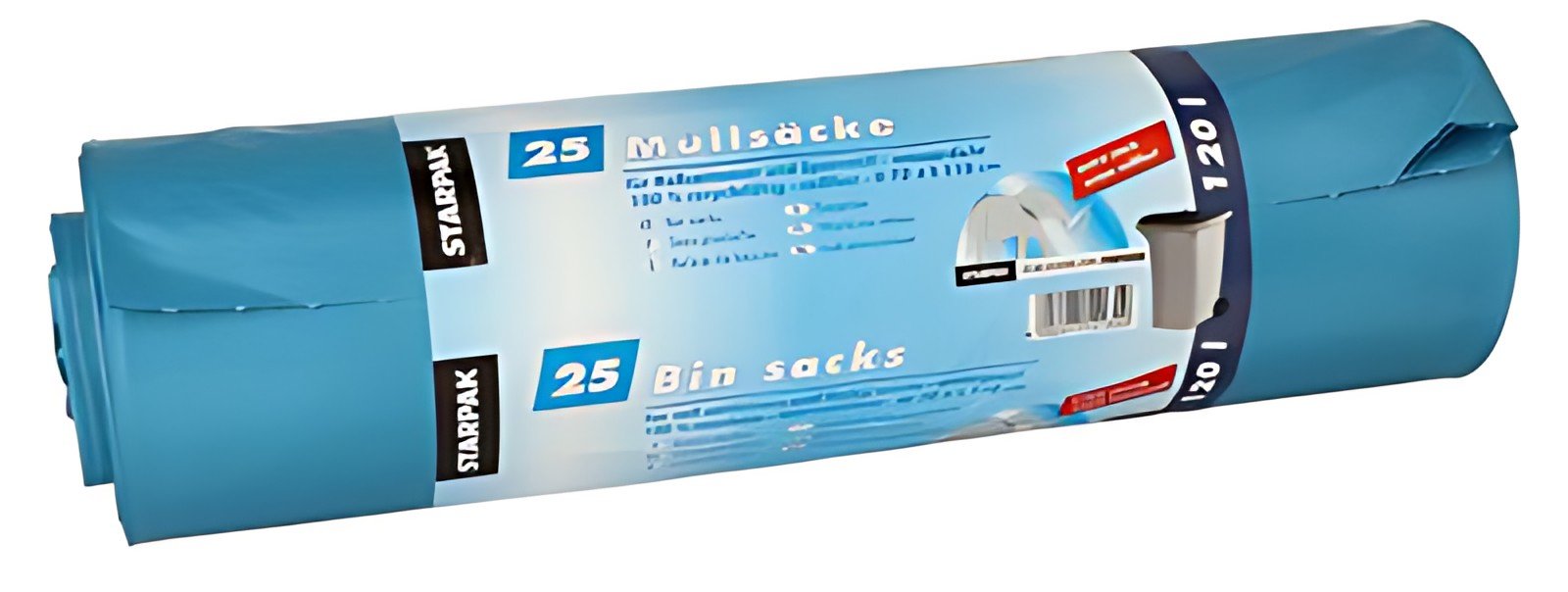 STARPAK Sac poubelle LDPE, 120 litres, bleu