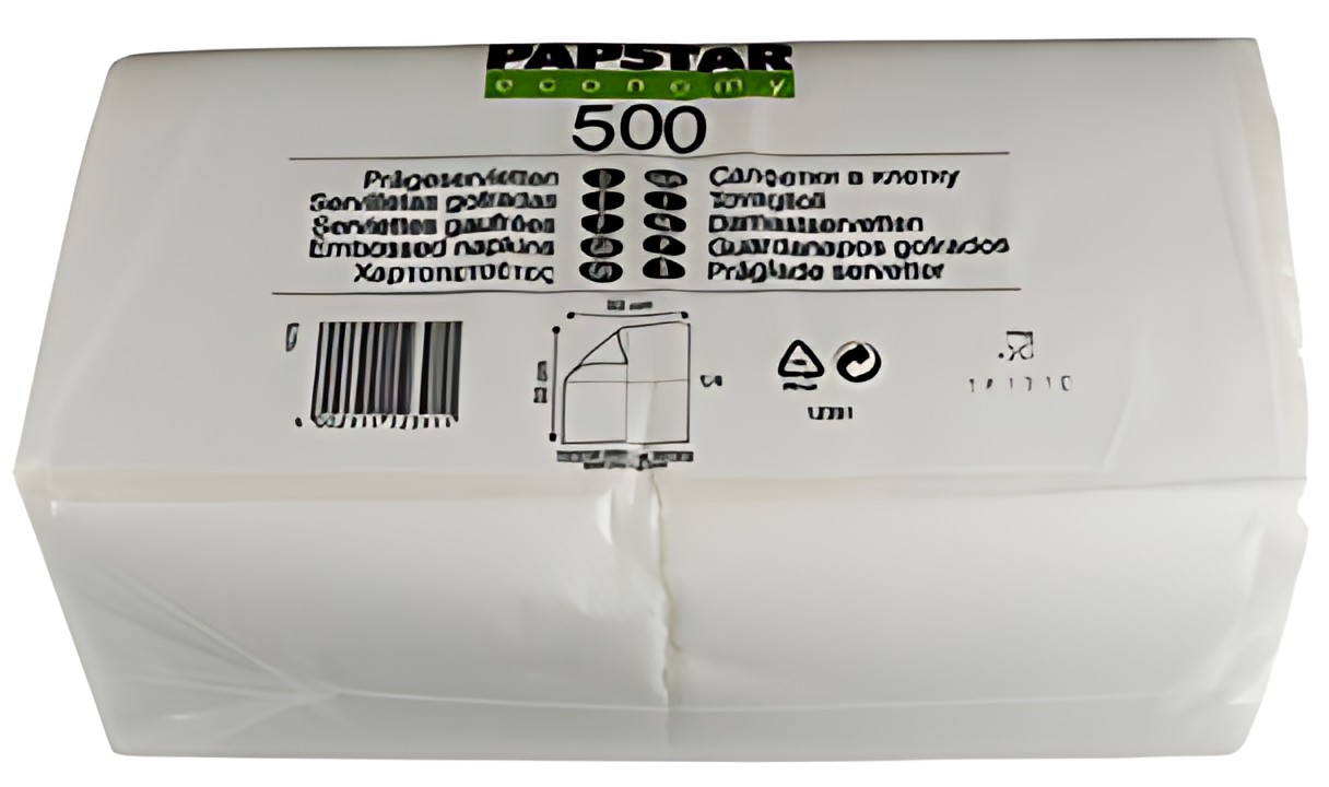 PAPSTAR Serviette, 330 x 330 mm, 1 couche, blanc