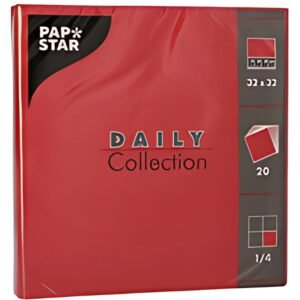 PAPSTAR Serviettes, 320 x 320 mm, 3 couches, bordeaux