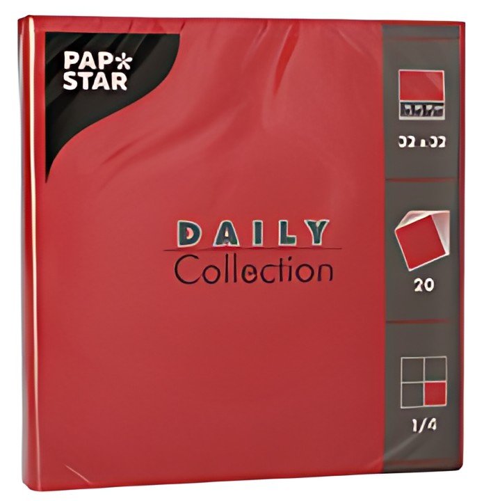 PAPSTAR Serviettes, 320 x 320 mm, 3 couches, bordeaux