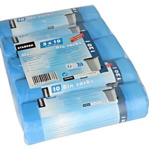 STARPAK Sac poubelle HDPE à liens coulissants, 120 litres