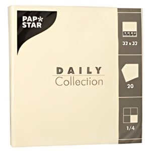 PAPSTAR Serviettes, 320 x 320 mm, 3 couches, champagne