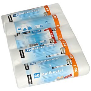 STARPAK Sac poubelle HDPE à liens coulissants, 20 litres