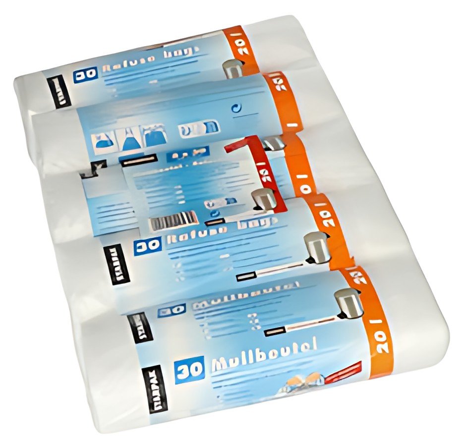 STARPAK Sac poubelle HDPE à liens coulissants, 20 litres