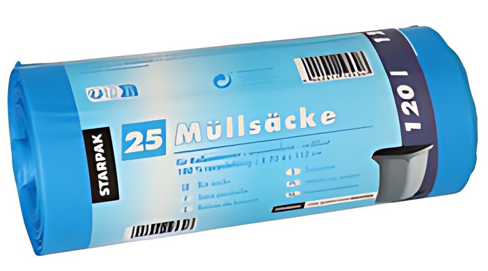 STARPAK Sac poubelle HDPE, 120 litres, bleu