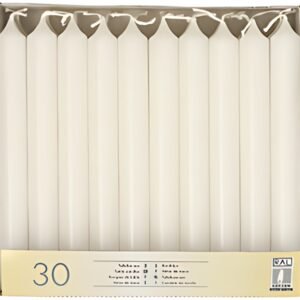 STARPAK Bougie de table, 21 mm, pack de 30, blanc