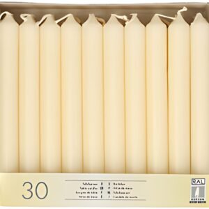 STARPAK Bougie de table, 21 mm, pack de 30, crème