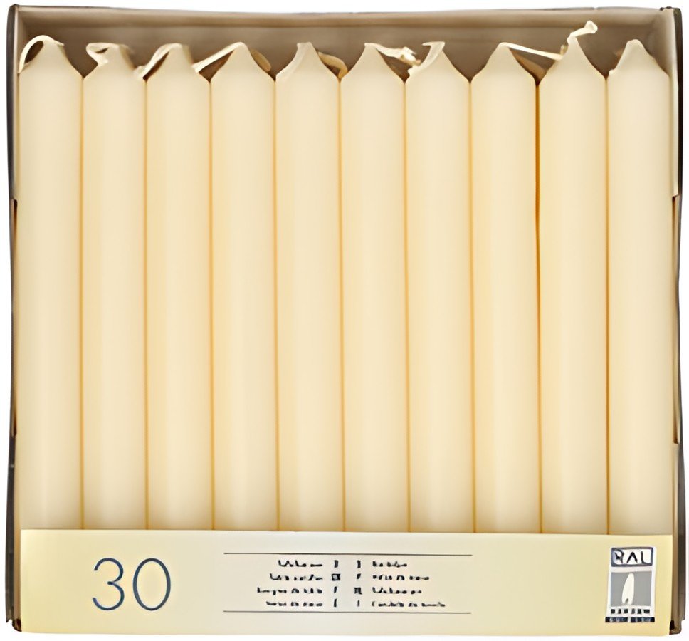 STARPAK Bougie de table, 21 mm, pack de 30, crème