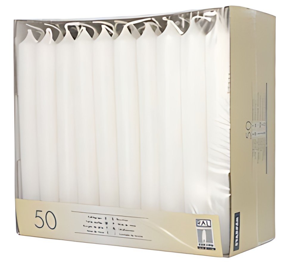 STARPAK Bougie de table, 21 mm, pack de 50 , blanc