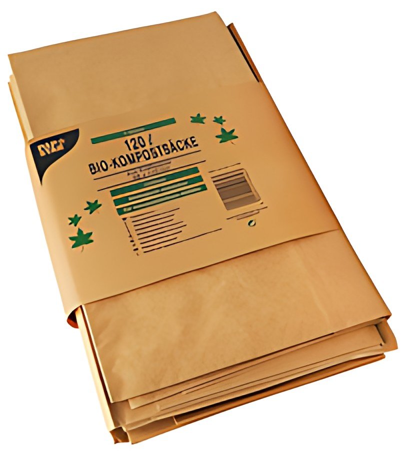 PAPSTAR Sac compostable, 120 litres, brun