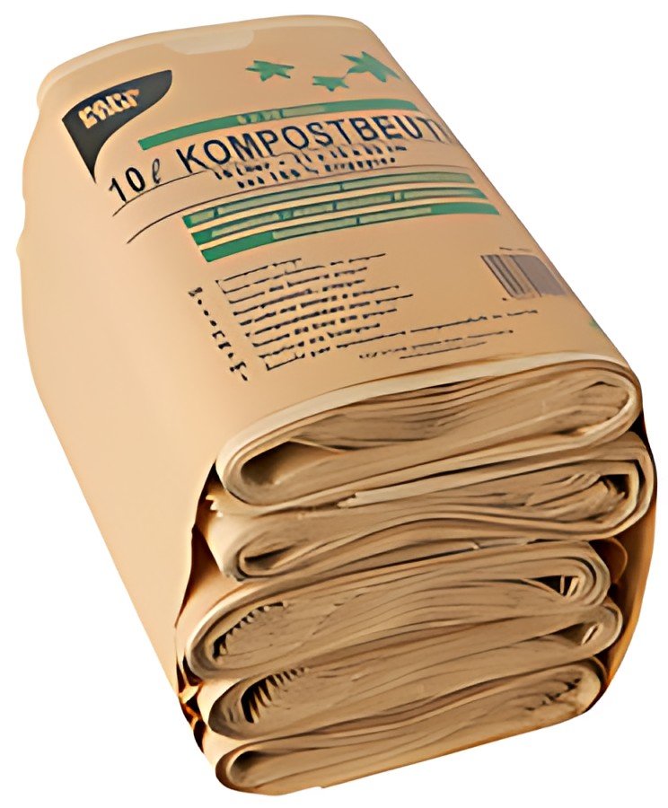 PAPSTAR Sacs compostables, 10 litres, marron