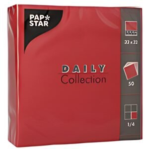 PAPSTAR Serviettes lunch, 320 x 320 mm, 3 couches, bordeaux