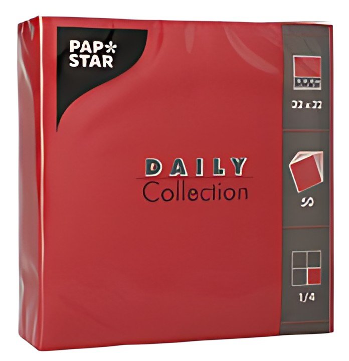 PAPSTAR Serviettes lunch, 320 x 320 mm, 3 couches, bordeaux