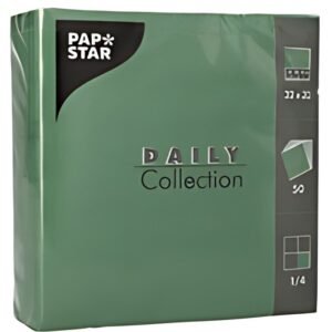 PAPSTAR Serviettes, 320 x 320 mm, 3 couches, vert foncé