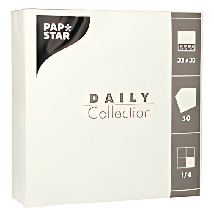 PAPSTAR Serviettes, 320 x 320 mm, 3 couches, blanc
