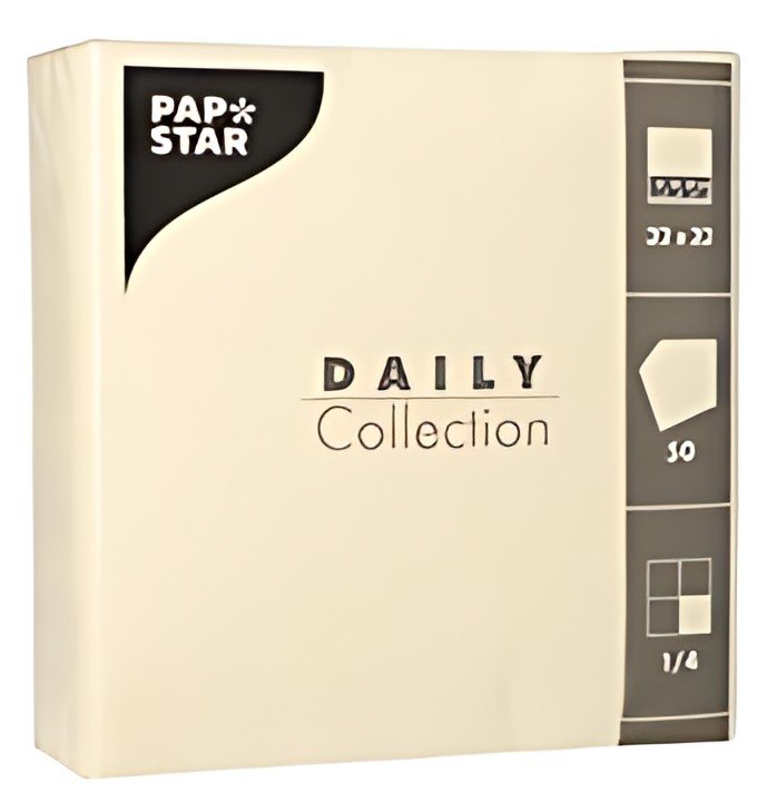 PAPSTAR Serviette, 320 x 320 mm, 3 couches, champagne