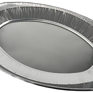 STARPAK Plat de service en aluminium, ovale, 430 x 290 mm