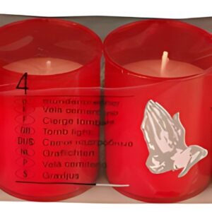 PAPSTAR Photophore tombal "cierge tombale", rouge