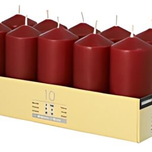 STARPAK Bougie cylindrique, diamètre: 40 mm, bordeaux