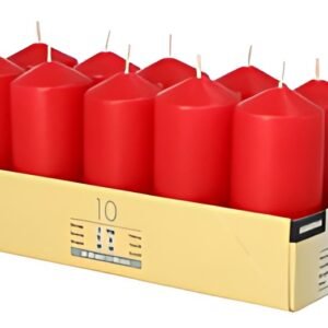 STARPAK Bougie cylindrique, diamètre: 40 mm, rouge