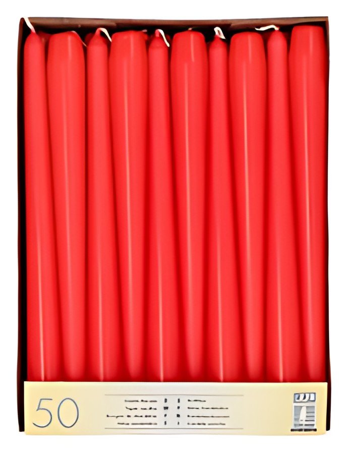 STARPAK Bougie de chandelier, 22 mm, en pack de 50, rouge