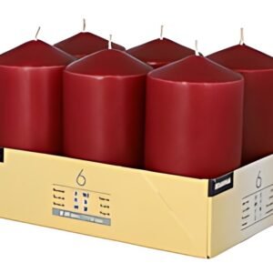 STARPAK Bougie cylindrique, diamètre: 60 mm, bordeaux