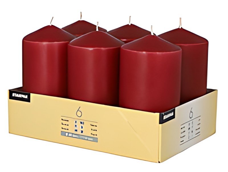 STARPAK Bougie cylindrique, diamètre: 60 mm, bordeaux