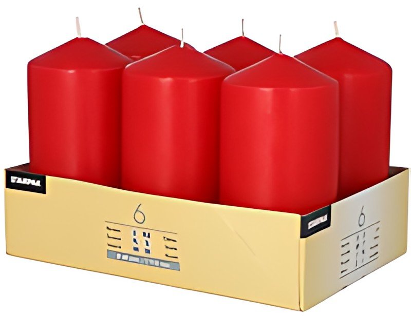STARPAK Bougie cylindrique, diamètre: 60 mm, rouge