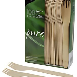 PAPSTAR Fourchette en bois "pure", longueur: 165 mm, par 100