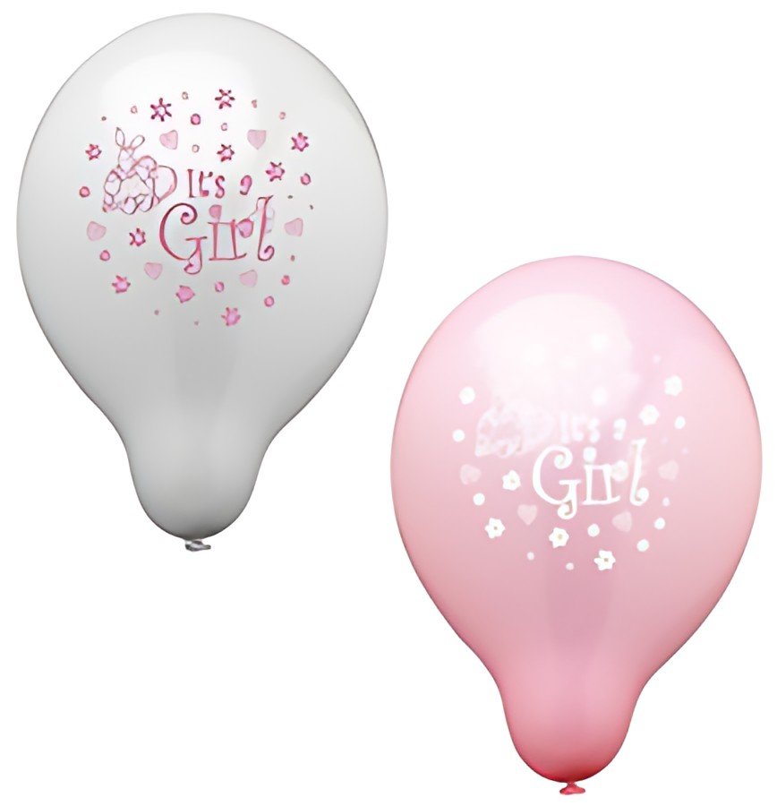 PAPSTAR Ballon de baudruche "It's a Girl", rose/blanc