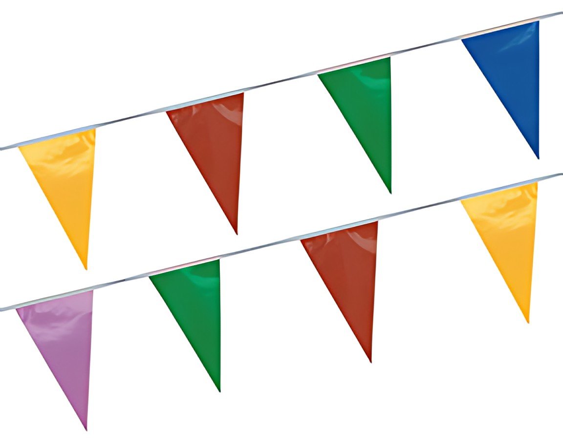 PAPSTAR Guirlande de fanions, multicolore, en film plastique