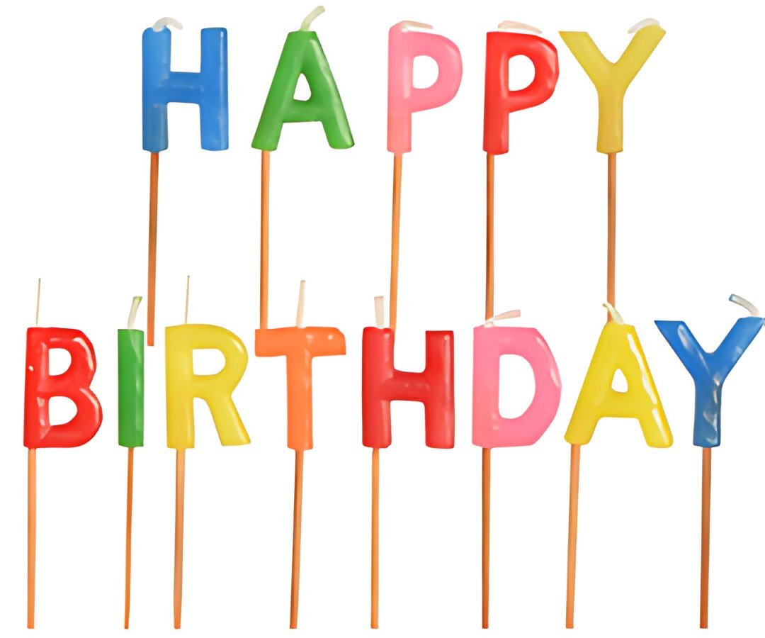 PAPSTAR Bougie pour gâteau d'anniversaire "Happy Birthday"