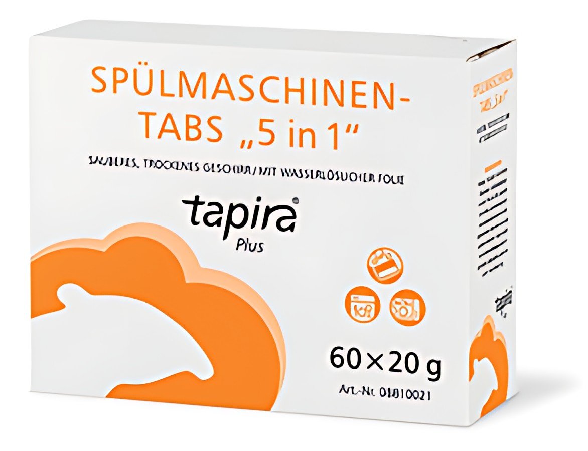 Tapira Plus Pastille pour lave-vaisselle 5 in 1, carton