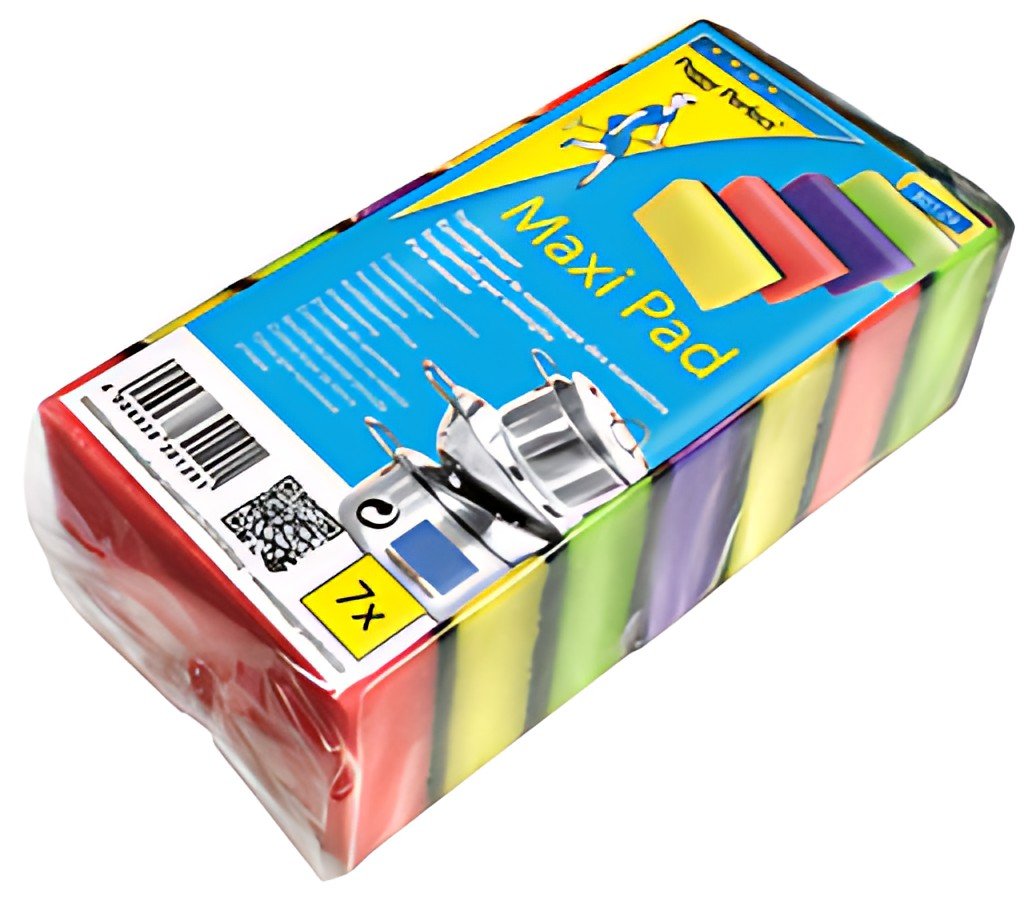 Peggy Perfect Eponge à récurer Maxi Pad, paquet de 7