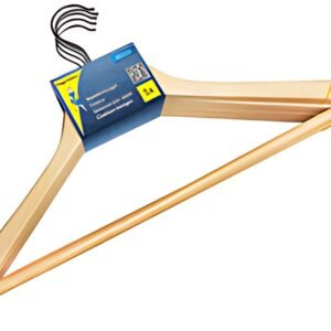Peggy Perfect Cintre en bois avec barre, paquet de 5, nature