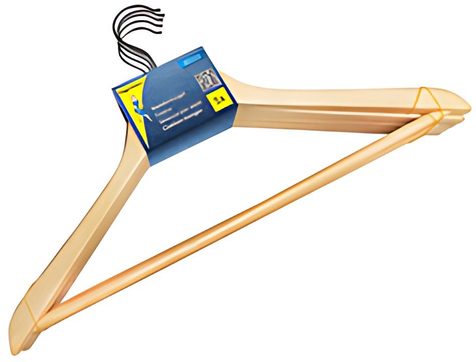 Peggy Perfect Cintre en bois avec barre, paquet de 5, nature