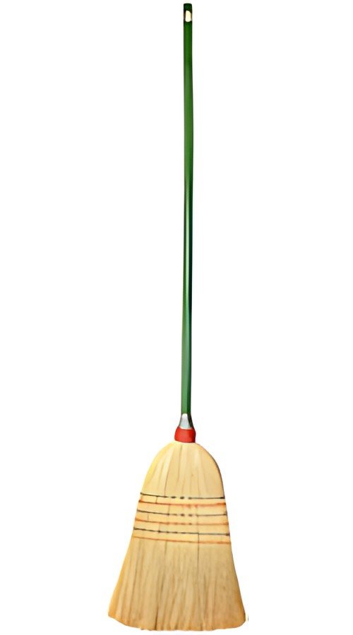 Peggy Perfect Balai paille de riz, manche en bois, 6 fils