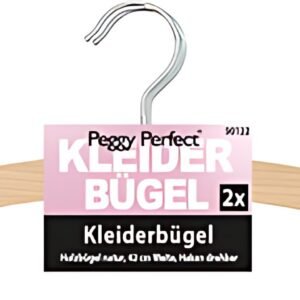 Peggy Perfect Cintre en bois sans barre, naturel, pack de 2