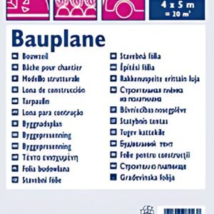 WESTEX Bâche de chantier LDPE, 40 microns, 4x5m, translucide