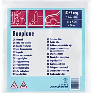 WESTEX Bâche de chantier LDPE, 75 microns, 4 x 5m, noir