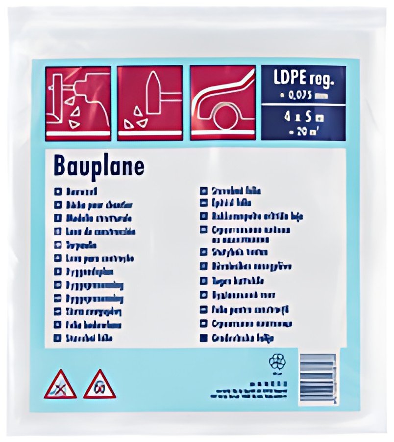WESTEX Bâche de chantier LDPE, 75 microns, 4 x 5m, noir