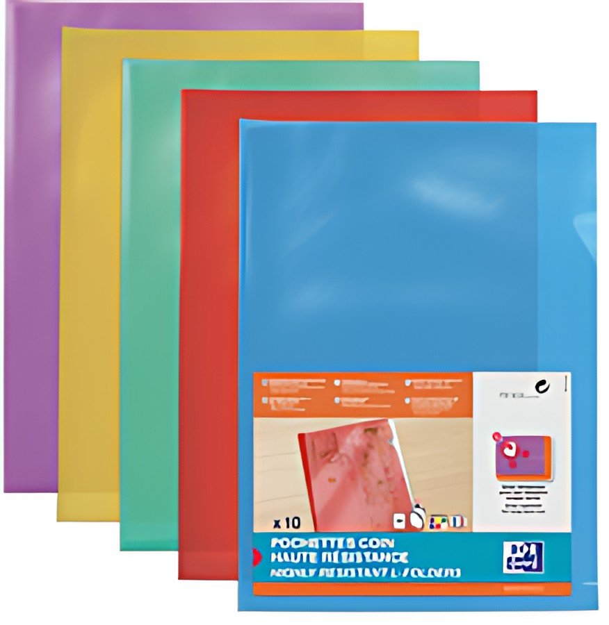 Oxford Pochettes-coin haute résistance, A4, en PVC, assorti