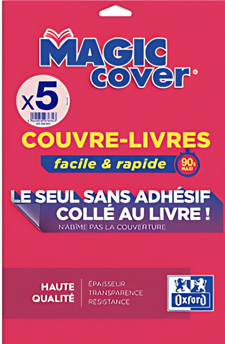 Oxford Couvre-livres "Magic Cover", contenu: 5 feuilles