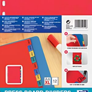 Oxford Intercalaires en carton, uni, A4 Max, 12 touches