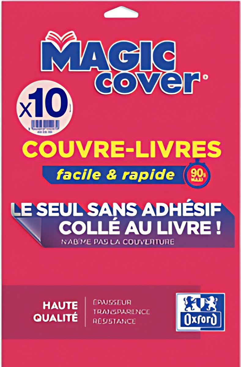 Oxford Couvre-livres "Magic Cover", contenu: 10 feuilles