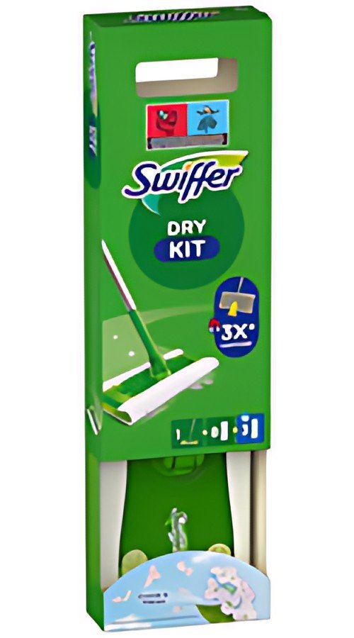 Swiffer Kit de démarrage balai, serpillères humides/sèches