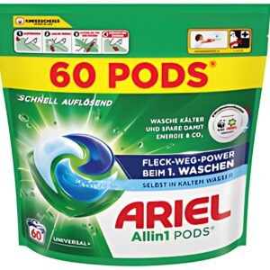 ARIEL Lessive capsules All-in-1 Universal+, 60 lavages